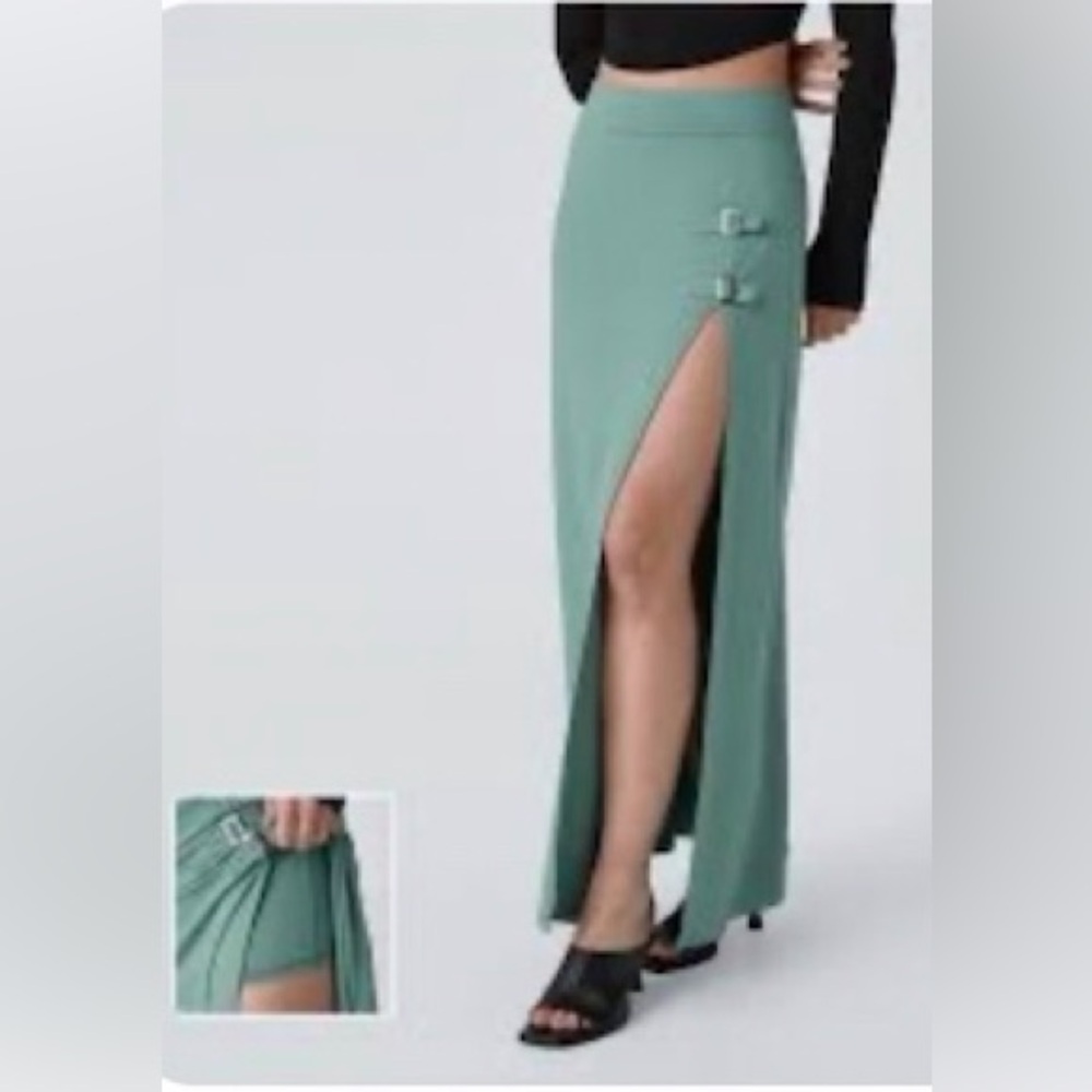 Halara High Waisted Decorative Buckle 2-in-1 Maxi Casual Skirt, Size XS